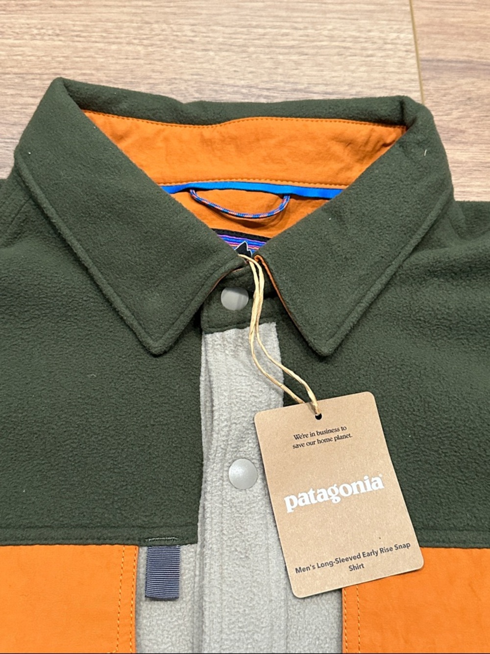 NEW Patagonia Long Sleeve Early Rise Snap Shirt in Seabird Grey Size Large - Picture 3 of 13